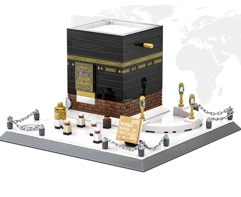 Modelis Pastatas Arabija Meka Didžioji mečetė Kaaba Pastatas Orientyras Statybiniai blokai Žaislai_voghion.com
