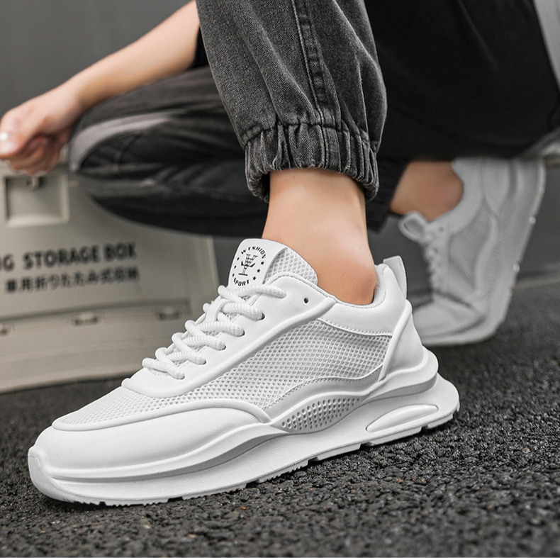 Vendita speciale di liquidazione, scarpe sportive estive traspiranti in rete cava da uomo, bianche, antiscivolo, casual, adatte a tutte le occasioni_voghion.com