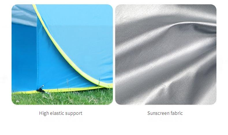 Tenda da spiaggia automatica a scomparsa UPF 50+, riparo dal sole per campeggio in famiglia, montaggio in 3 secondi, design antivento, 2 finestre di ventilazione._voghion.com