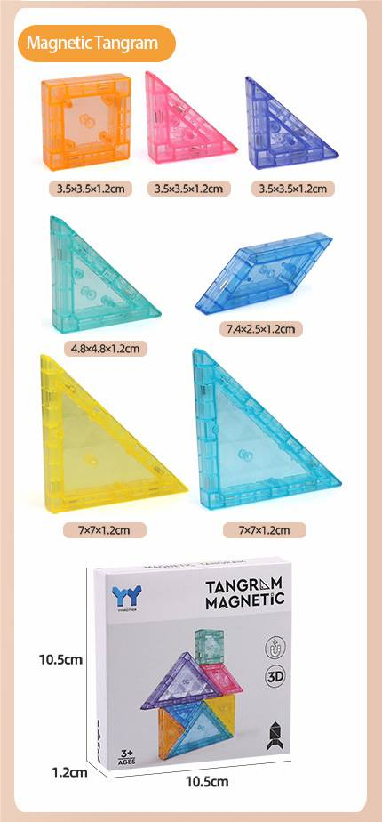 3D Magnetic Tangram Puzzle: Educational Toy To Develop Spatial Skills_voghion.com