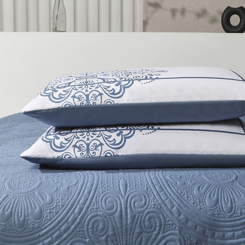 CG14 Großes rundes Set im europäischen Stil, geeignet für Schlafzimmer und Wohnzimmer (1 * Tagesdecke + 2 * Kissenbezüge, kein Bettdeckenkern oder Kissenkern)_voghion.com