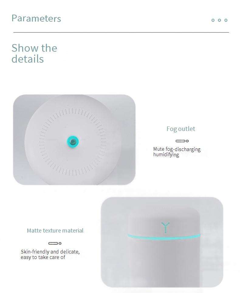 Mini USB Humidifier With Aromatherapy & Night Light For Home, Office, And Car – Compact & Quiet Air Moisturizer_voghion.com