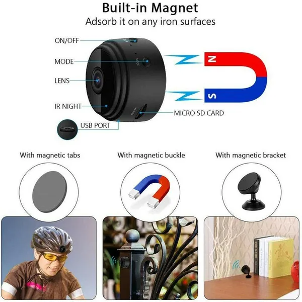 Mini WiFi Security Camera 1080P HD: Indoor Home Camera With Night Vision, Motion Detection Phone APP Remote View 2.4G Wireless For Pet/Baby Monitoring_voghion.com