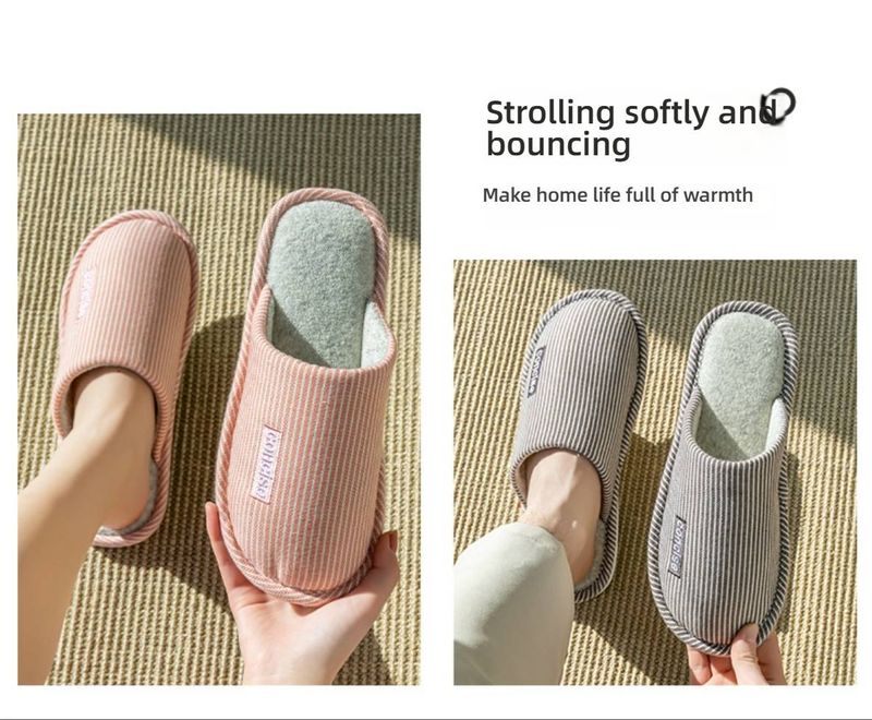 Cozy Fleece-Lined Slippers For Women & Men - Warm Winter Indoor Shoes With Anti-Slip Sole, Soft Home Footwear For Cold Floors, Couple Matching Set_voghion.com