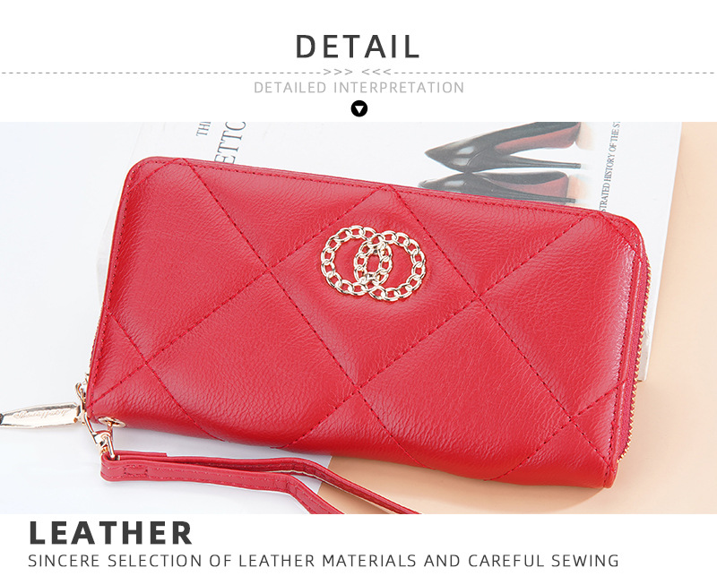 Baellerry New Women's Long Wallet Korean Version Xiaoxiangfeng Multi-card Position Clutch Bag Quilted Women's Bag Wholesale_voghion.com