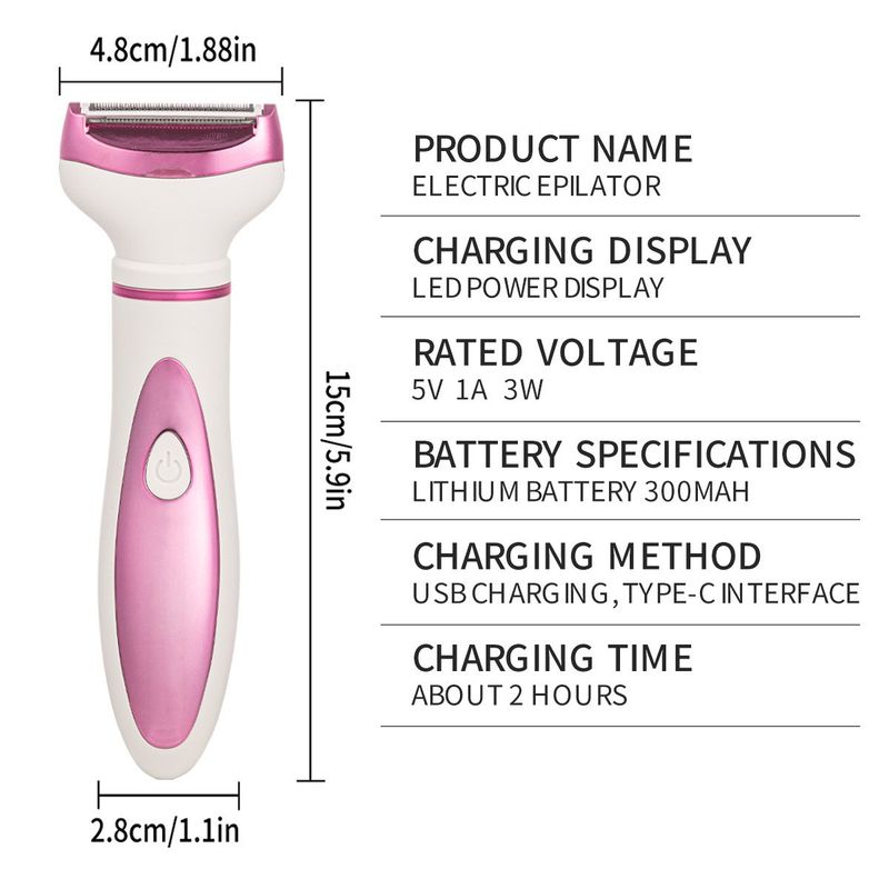 Neuer 4-in-1-Rasierer für Damen, Lithium-Akku, schnelles Aufladen mit Digitalanzeige, Augenbrauen-Trimmer, Rasierer_voghion.com