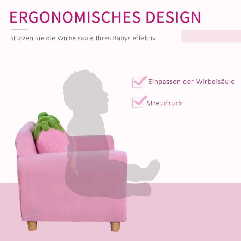 Kindersofa Als Einzel- Oder Doppelsofa, Weiches Sofa Für Kinderzimmer, Erdbeerdesign_voghion.com