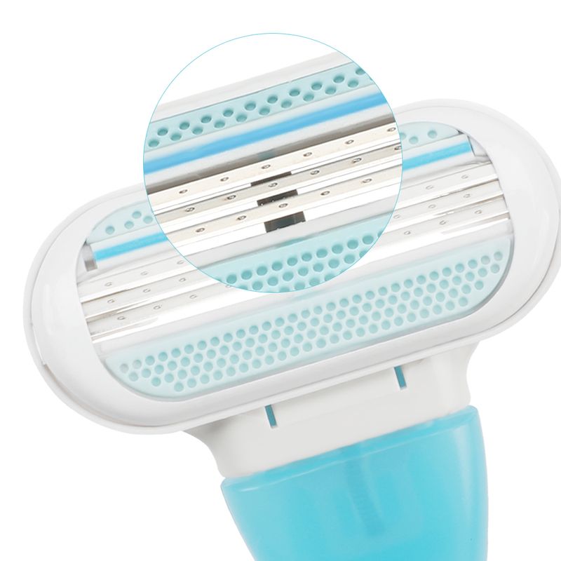 Maquinilla de afeitar de seguridad para mujer, 3 hojas, cuchillas de afeitar en forma de T, Trimme Fusion Venus, casetes reemplazables, cuchillas de afeitar_voghion.com