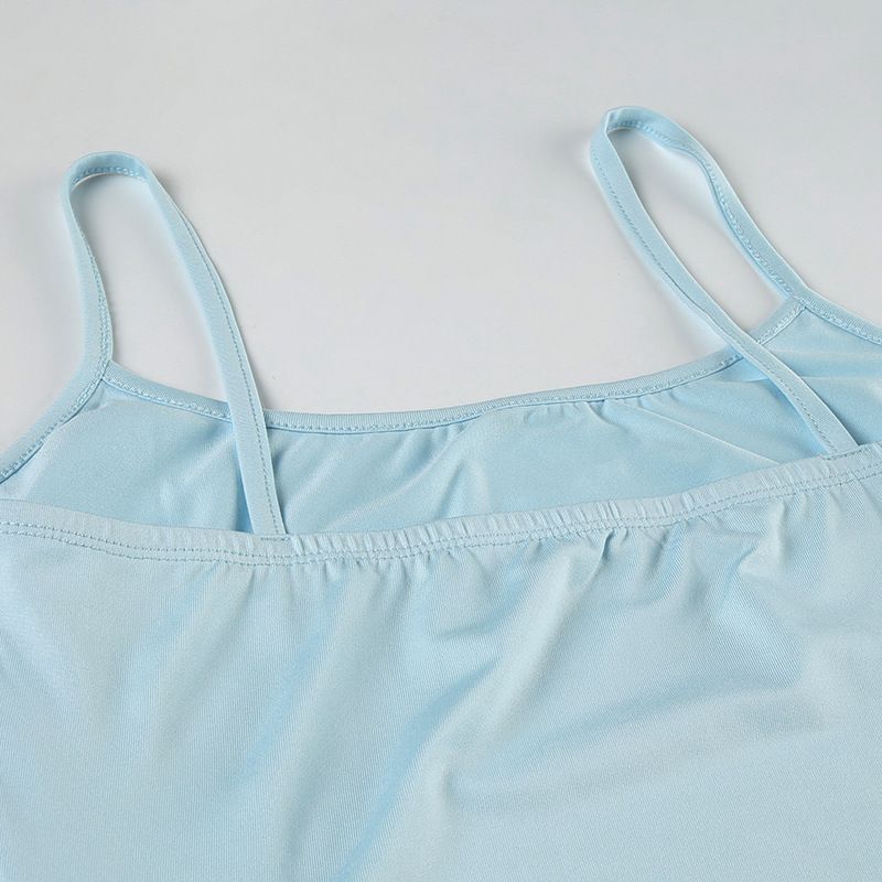 Strandurlaubsstil, großer Blumendruck, kontrastfarbene Basis, schmale Passform, hüftbetont, Hosenträgerkleid, kurz, neu_voghion.com