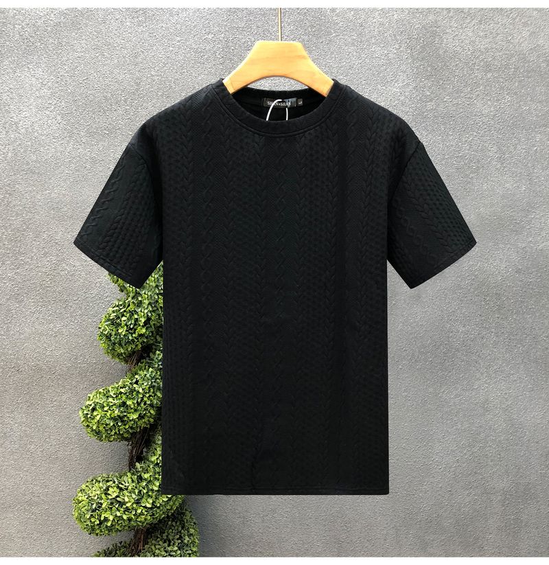 Teenager a Kärelen Héichwäerteg Hanf Muster wäiss Männer kuerzen Ärmelen T-Shirt trendy Mark trendy Summer Kleeder nei 2024 geeschteg jonke Mann Kleeder_voghion.com