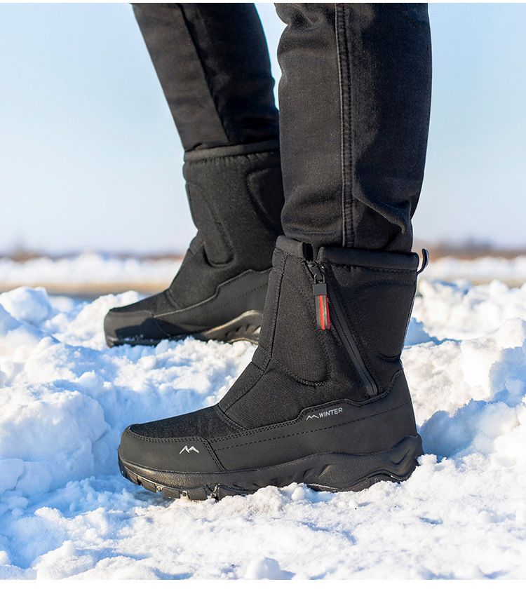 Herrenschuhe Nordost-Winter-Schneestiefel Damen wasserdicht rutschfest Fleece-ed verdickte Herren Baumwolle gepolsterte Schuhe Reiten_voghion.com