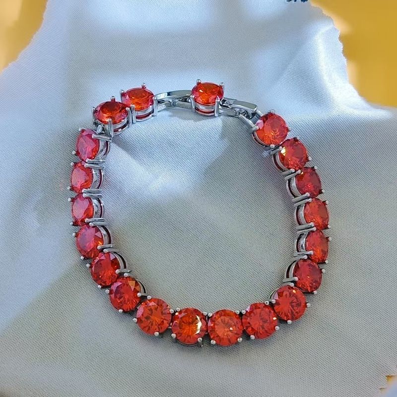 Bracciale Hip Hop con diamanti ad alto tenore di carbonio, rotondo da 8 mm, multicolore, in zircone, per donna_voghion.com