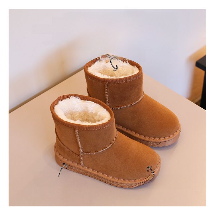 Calçados infantis de outono e inverno, sapatos infantis de algodão para bebês, botas de neve infantis com forro de lã, botas Martin, moda para meninos e meninas, botas curtas_voghion.com