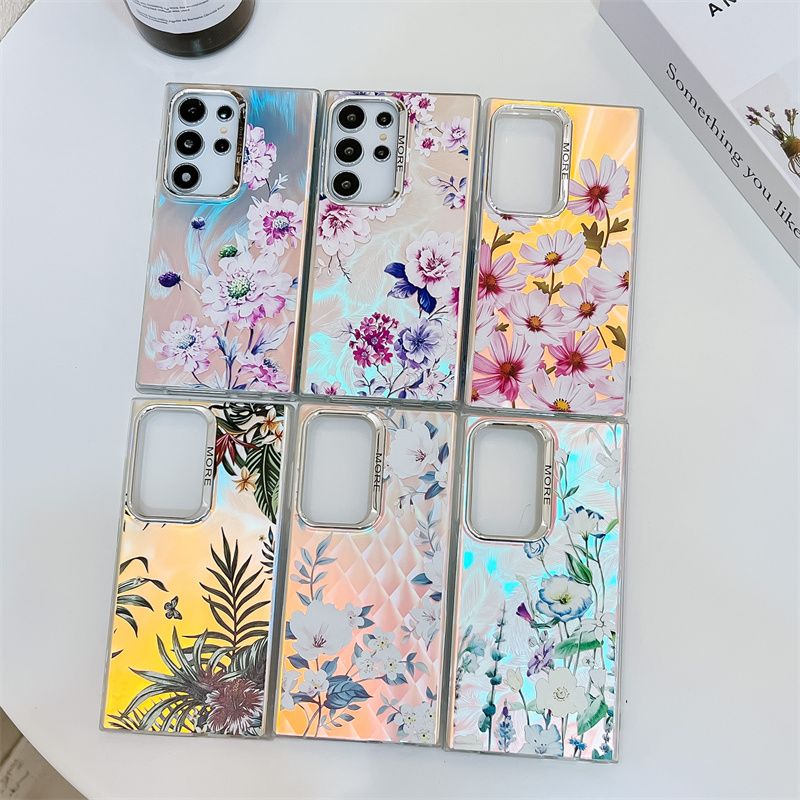 Lase Flowe Phone Case Fo Samsung Galaxy S24 S23 FE Plus S22 Ulta A15 A55 A14 A54 A25 A35 A34 Had PC Matte Back_voghion.com