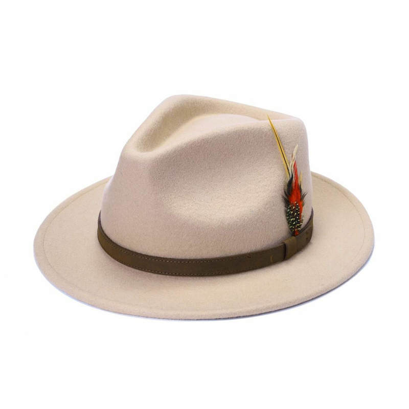 Cappello Fedora in feltro da uomo Cappello con piume Cappello in lana con fascia regolabile Cappello Trilby da uomo_voghion.com