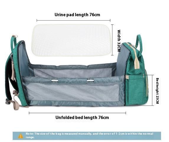 Large capacity foldable mother and bed with multi-purpose integrated design, baby bag, portable shoulder mommy bag_voghion.com