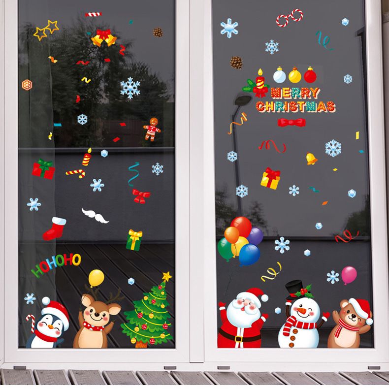 Nieuwe statische stickers voor de weergave van de Kerstman, decoratiestickers voor glazen deuren en ramen_voghion.com
