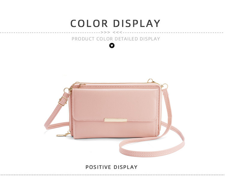 Portafoglio lungo da donna, borsa per cellulare di grande capacità in stile coreano, borsa piccola a tracolla, portamonete, borsa per cellulare alla moda e versatile_voghion.com