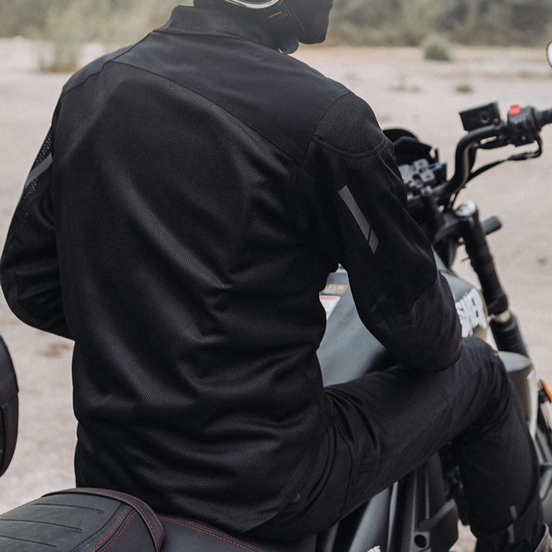 Motorradjacke für Herren Frühling und Sommer Mesh atmungsaktiv Anti-Fall große Größe Pendler Motorradbekleidung neu_voghion.com