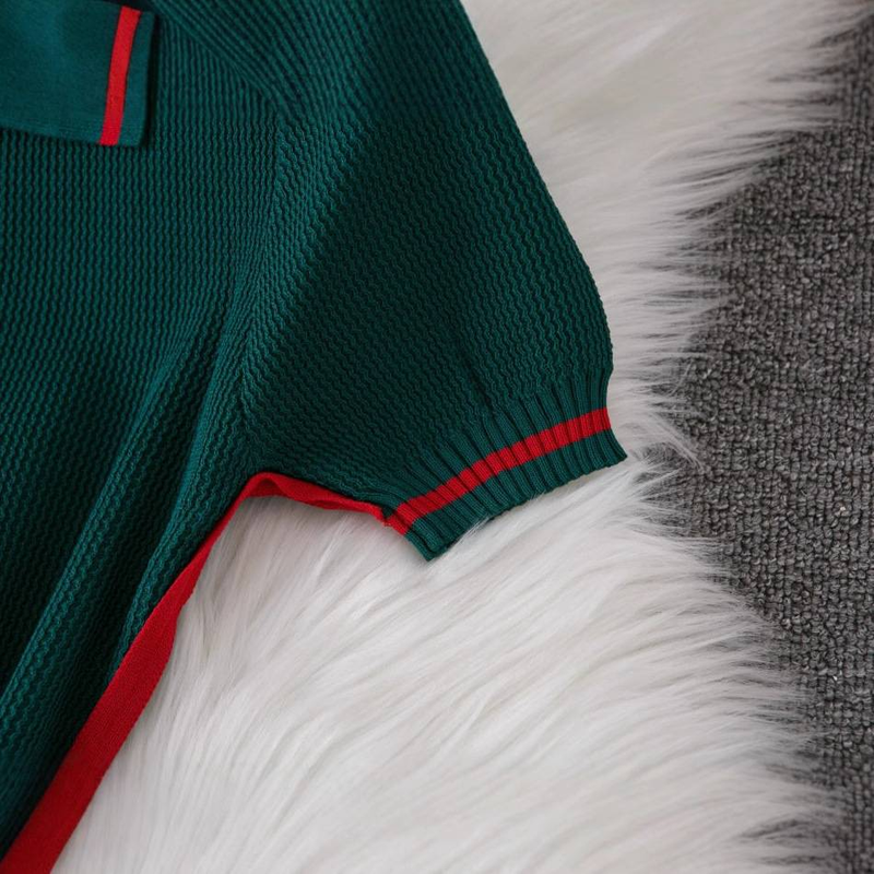 Vêtements pour femmes, jupe longue d'été grande taille, col rond, manches courtes, robe rayée assortie_voghion.com