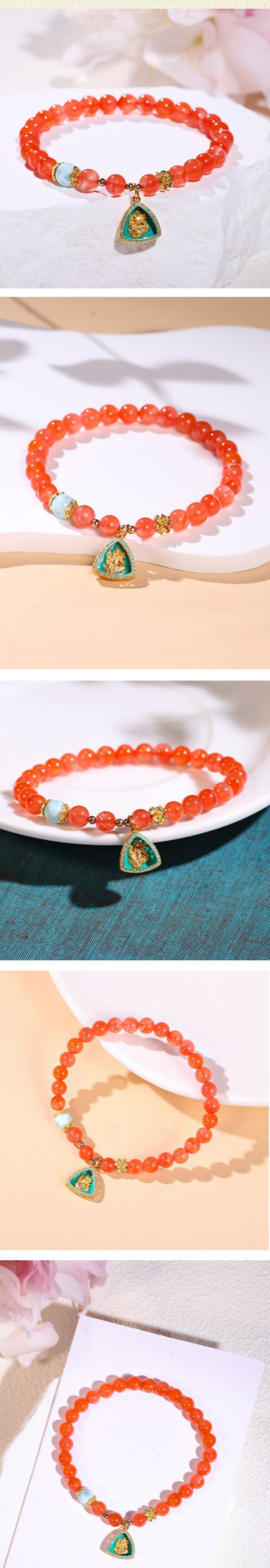 Beaded Bracelets Spring And Summer Fashion Personality Agate Bracelet Beach Holiday Style Bear Hand Woven Beaded Bracelet Hand Jewelry_voghion.com