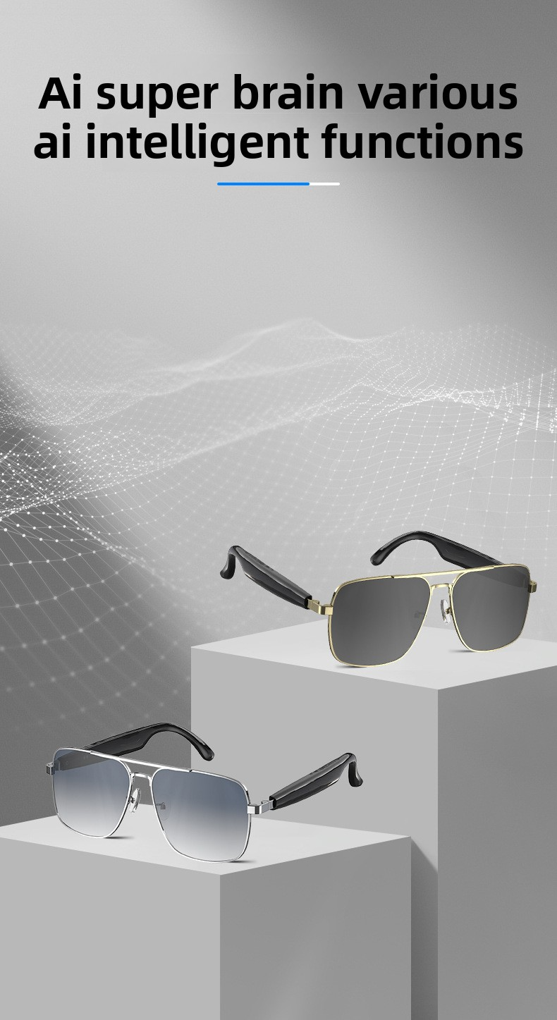 AI Smart Sunglasses With Bluetooth & Real-Time Translation - Hd Speakers Polarized Lenses Hands-Free Calls & Music (Unisex Lightweight Frame)_voghion.com