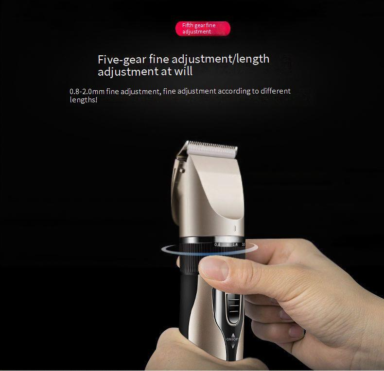 Professional Cordless Hair Clipper For Men & Kids - Titanium Alloy Blade, Powerful Brushless Motor, 5 Adjustable Guards, Rechargeable & Quiet_voghion.com