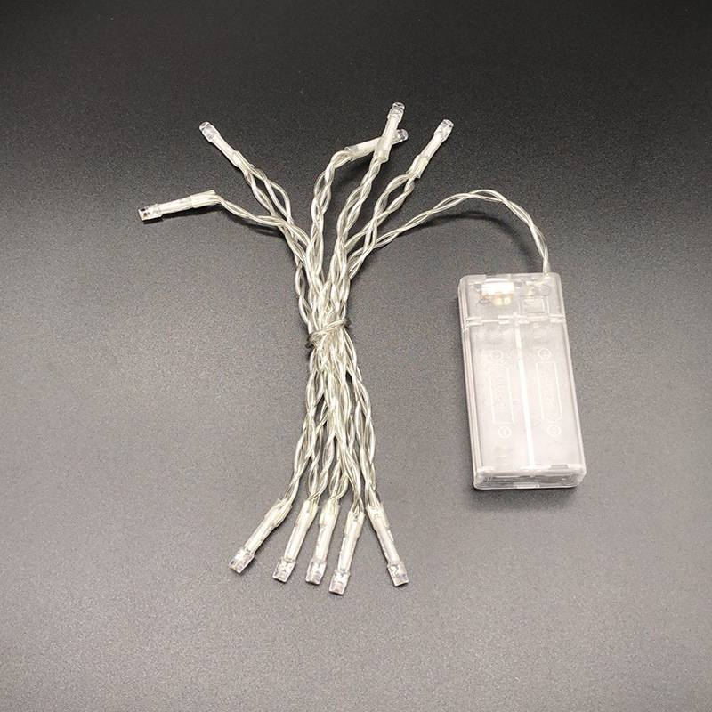 Guirnalda de luces LED de color blanco cálido de 5 m, funciona con pilas, IP65, resistente al agua, ideal para decoración de exteriores, bodas, fiestas de Navidad._voghion.com