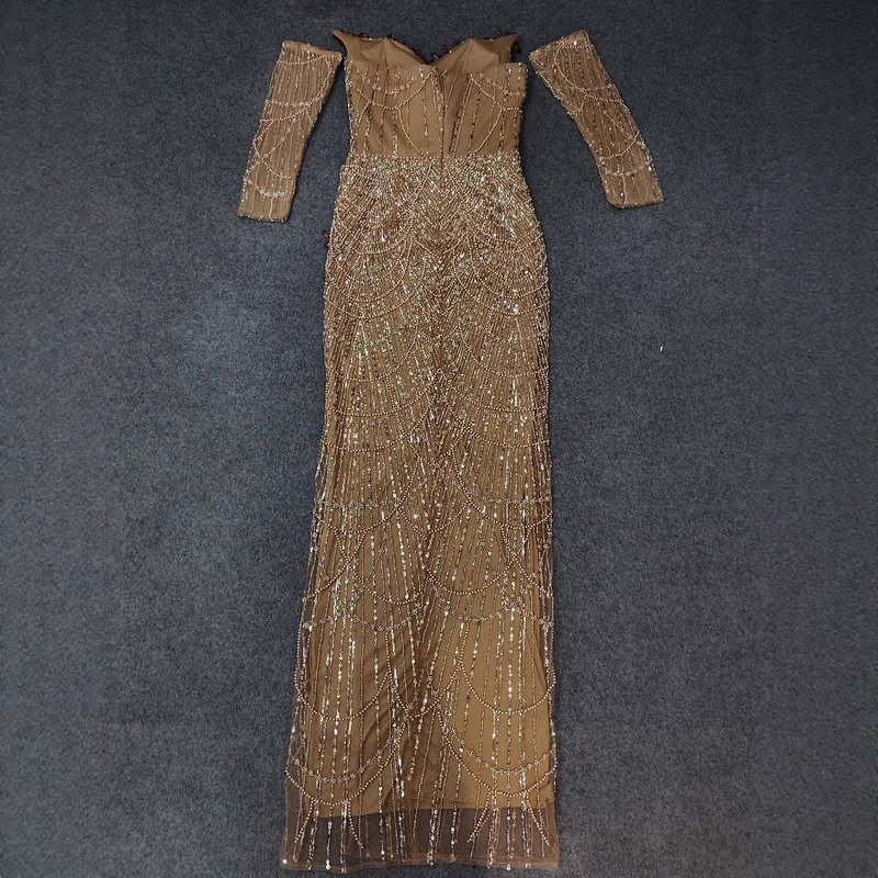 Elegante abito da sera a sirena con spacco profondo per banchetti e serate di gala – Abito formale aderente in spandex elasticizzato con dettagli di perline_voghion.com