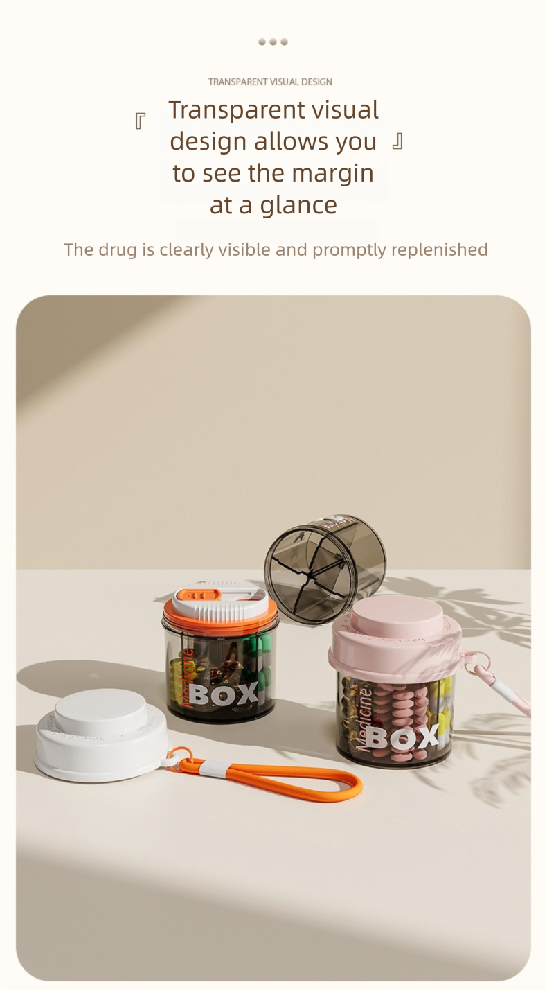 Cross-border Hot-selling Compartment Portable Pill Box, Travel Carry-on, Mini Multifunctional Divided Medicine Case Storage._voghion.com