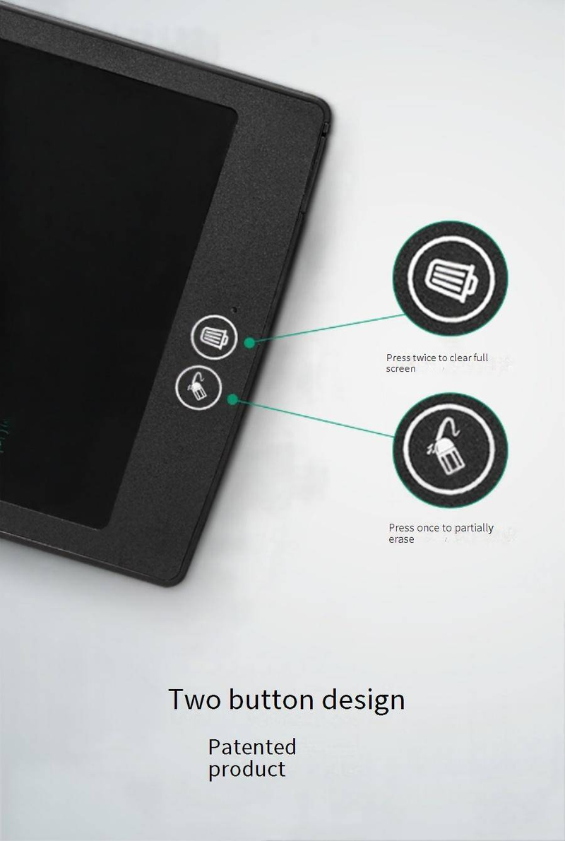 Reusable LCD Writing Tablet With Partial Erase Feature, High Brightness Screen For Kids & Students, Digital Drawing & Note Taking Board_voghion.com