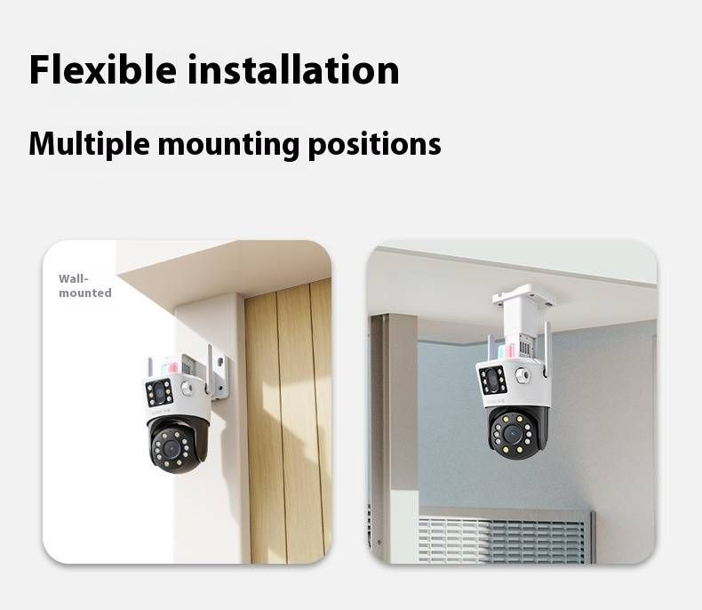 8MP Dual Lens WiFi Outdoor Security Camera With Night Vision, Two-Way Audio, IP66 Weatherproof, 4mm Lens, Motion Detection For Home Surveillance_voghion.com