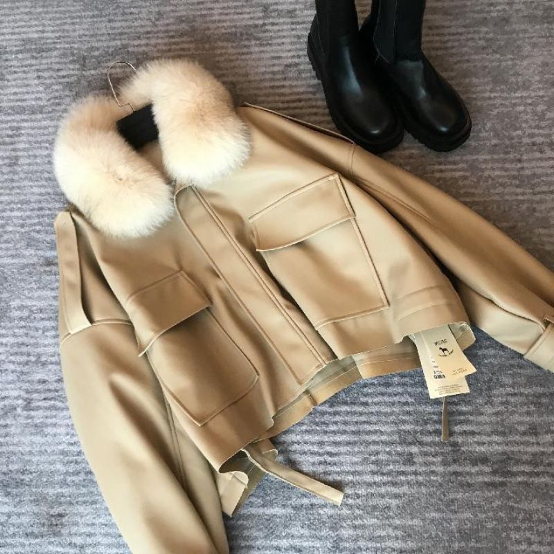 Cappotto invernale in pelliccia sintetica da donna con collo staccabile, piumino corto con ricamo 3D, caldo capospalla foderato in pile per taglie piccole_voghion.com