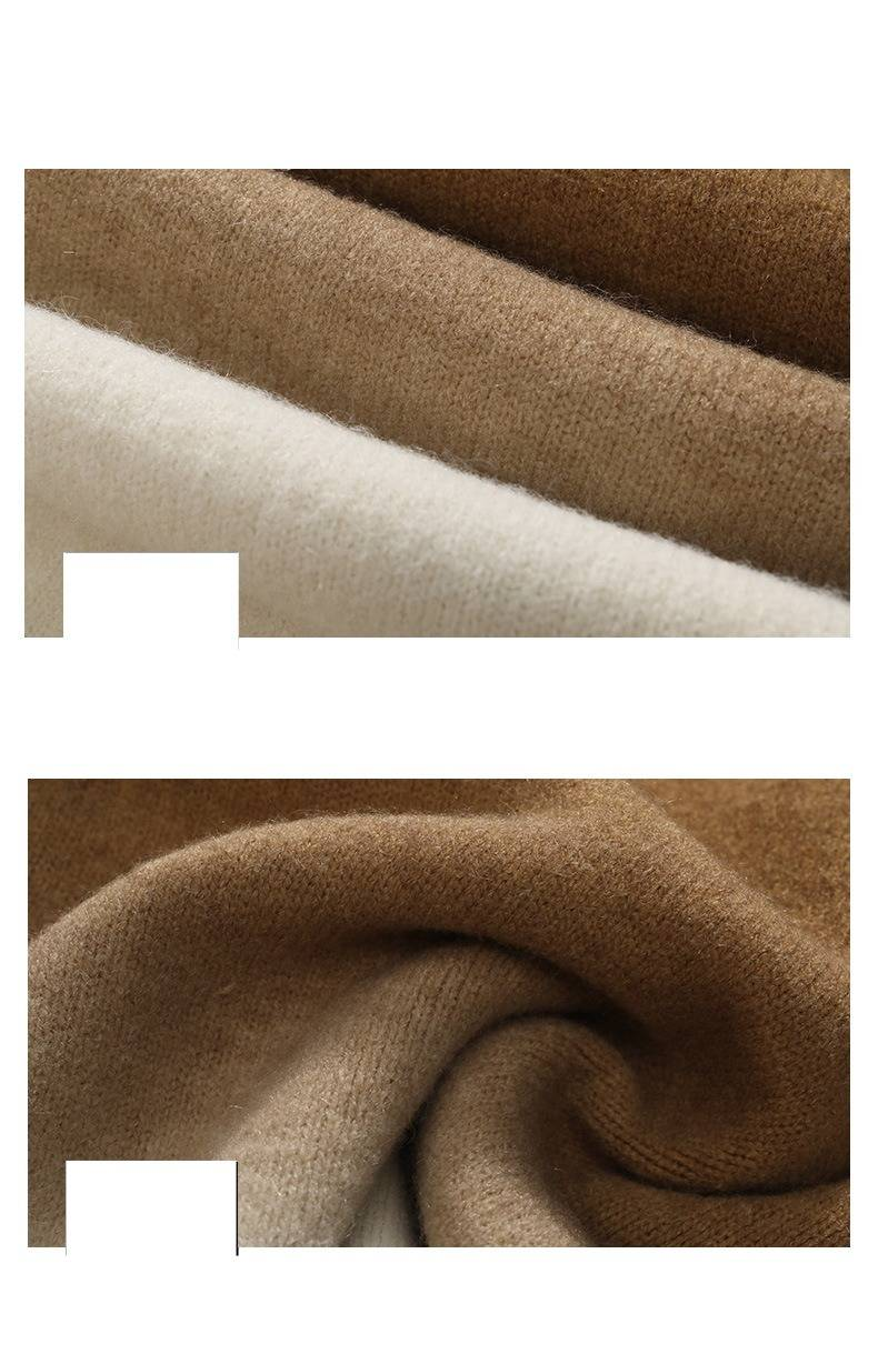 Maglione oversize da uomo in maglia - Pullover casual da streetwear con vestibilità comoda, morbido girocollo, colori solidi alla moda per autunno e inverno_voghion.com
