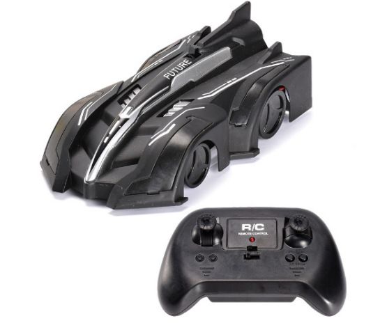 Infrared Light-Chasing Wall-Climbing RC Car With Watch Remote Control – Interactive Stunt Toy For Kids (Blue/Red, English Packaging)_voghion.com