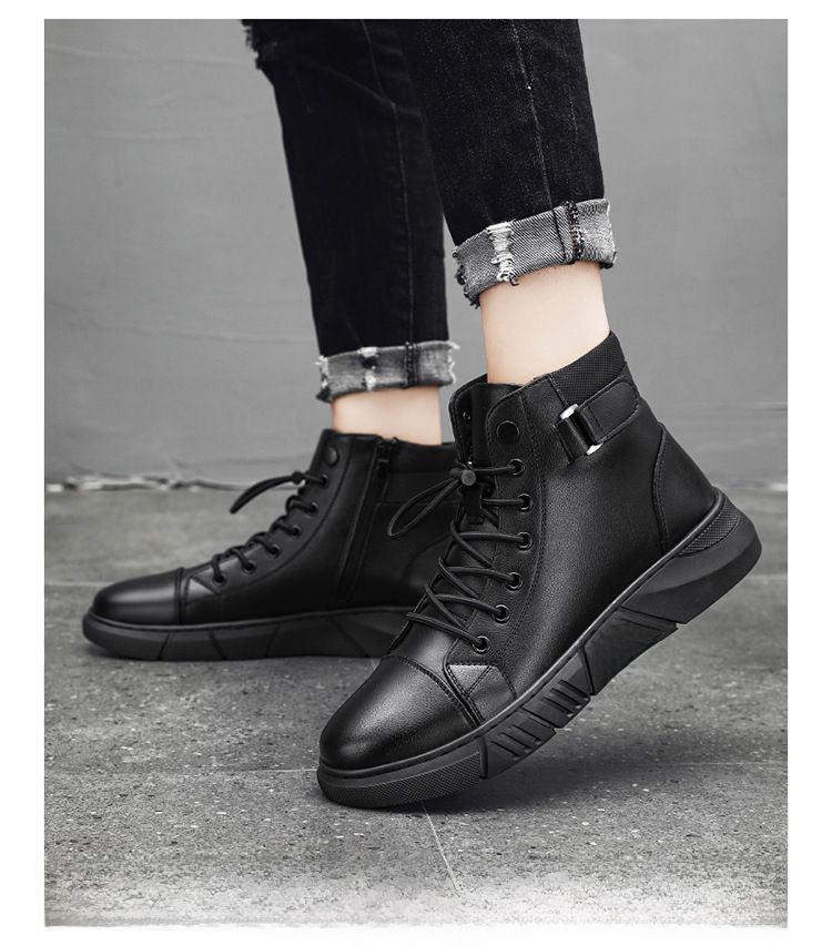 Men's Shoes New British Casual Martin Boots Men's Solid Color Boots Factory Direct Wholesale Live Broadcast_voghion.com