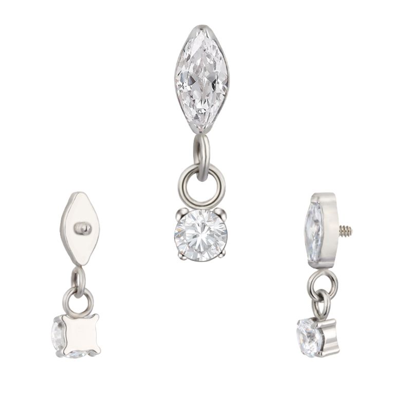 Catena pendente in titanio G23, orecchini garofano Fianit, labbra superiori, pelle sintetica, gioielli per piercing_voghion.com