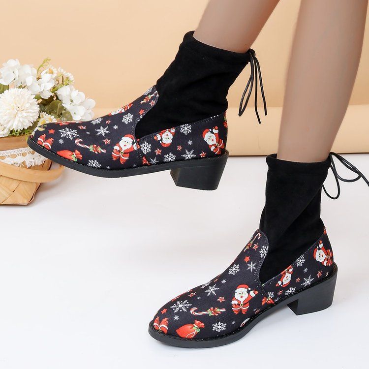 2024 herfst winter plus size suède korte voor dames vierkante hak en achterkant veter mode laarzen_voghion.com