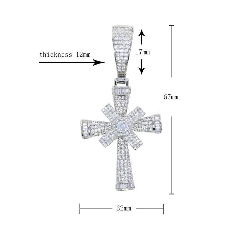 Herrenschmuck Kreuzanhänger Kann Drehen Rap Hip Hop Trend Hip Hop Halskette Schmuck_voghion.com