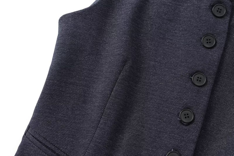 Women's clothing 2024 summer new item denim linen suit vest lantern pants set_voghion.com