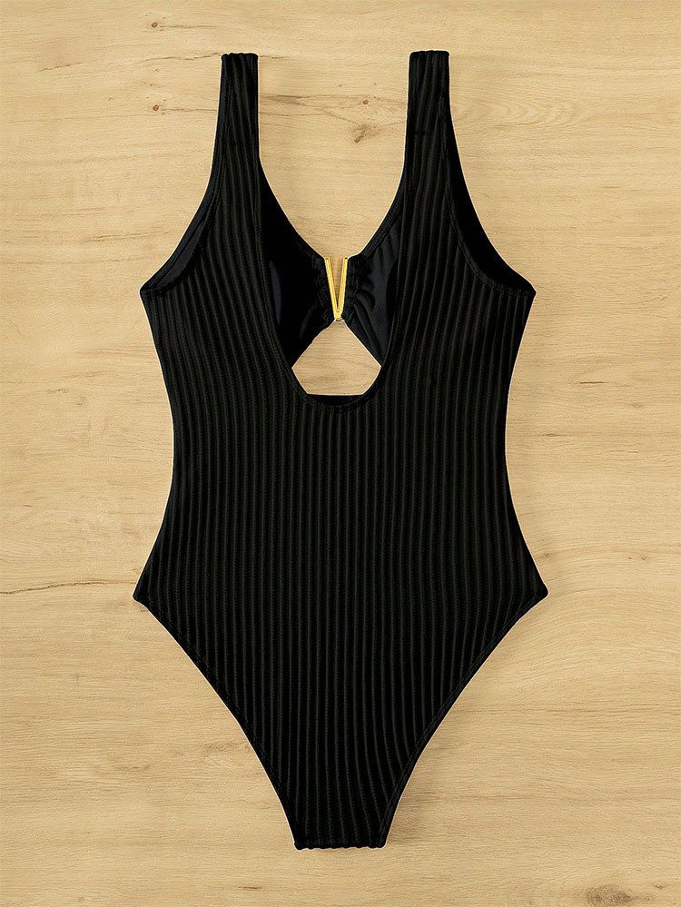 Maillot de bain conservateur pour femme - Ensemble bikini taille haute uni avec cache-ventre (maillots de bain d'été européens et américains pour la plage et les sources chaudes)_voghion.com