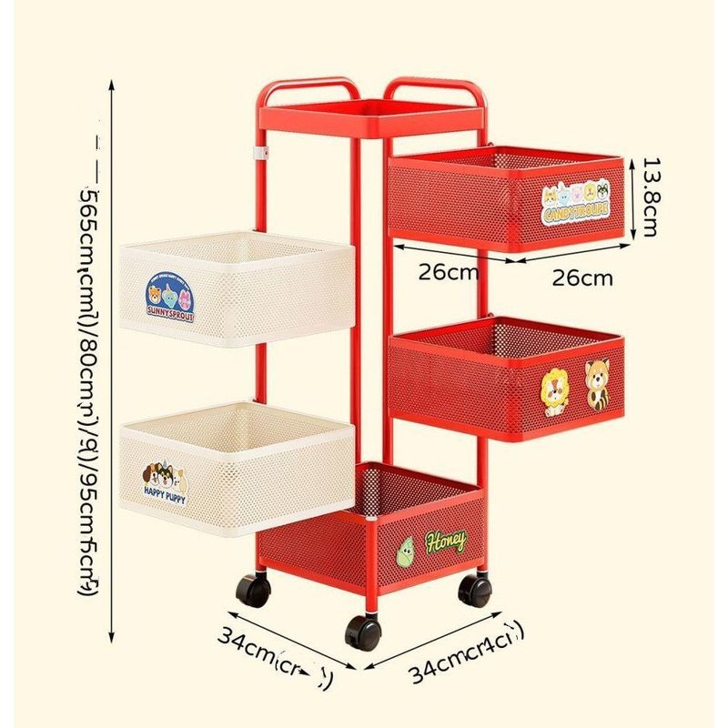 Dopamine Étagère de rangement multicouche pour cuisine et salon, rotative, sans installation, petit chariot, snack, jouet_voghion.com