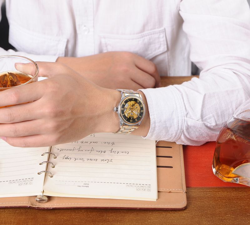 New Fashion Trend Men's Double sided Hollow Fully Automatic Mechanical Watch_voghion.com