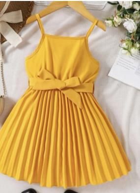 Robe bustier à volants pour fille, couleur unie – 100 % polyester, robe de princesse d'été de classe A pour les 3 à 8 ans (100 à 140 cm)_voghion.com