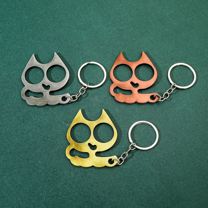 Mini Cartoon Cute Shaking Cat Key Ring Knuckle Wild Kat Keychain Ornament_voghion.com