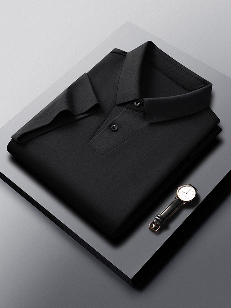 out-of App Popular Solid Color Clean Version Short-sleeved Polo Shirt T-shirt Men's Summer New Lapel Casual Loose Top Men's T_voghion.com