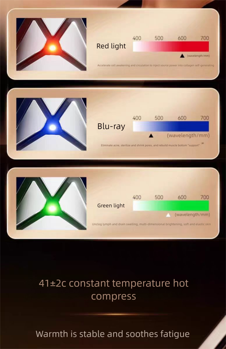 Beauty Instrument With Massage, Vibration, Heating, Red And Blue Light, The, Fine Line Care, Eye Protection Heat_voghion.com