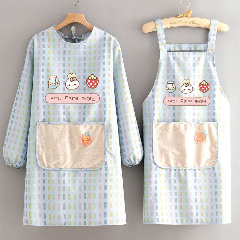 Kitchen Oil-Proof Cooking Waterproof Smock Adult Large Pocket Striped Waist Flower Shop Canvas Apron Workwear_voghion.com
