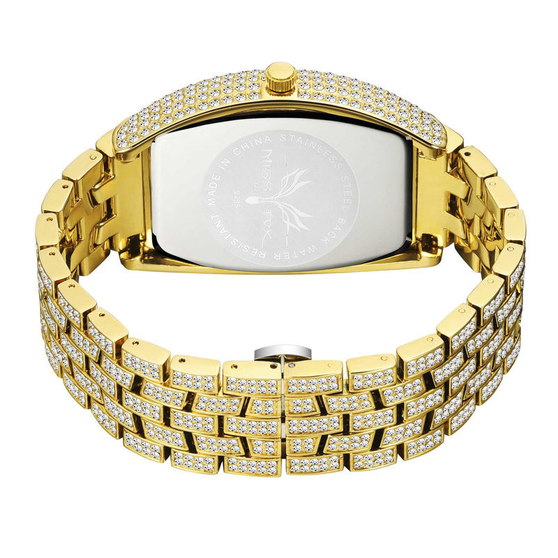 Fashion Diamond Barrel Shaped Full Diamond Large Dial Quartz Men's Watch_voghion.com