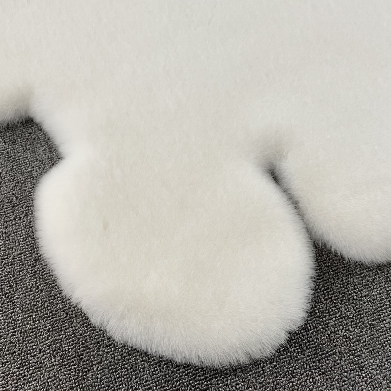 Plush Bear Rug Cute Cartoon Decorative Room Rug Super Soft Carpet Solid Color Floor Mat Bedroom Children Room Bedside Floor Rug_voghion.com